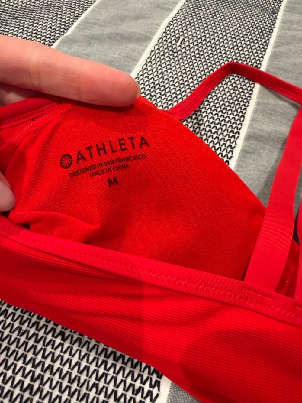 Athleta Cloudbreak Rib Strappy Bikini top M and bottoms L worn 2x Red - Picture 6 of 10